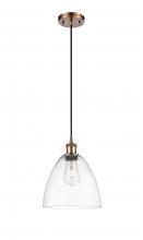  516-1P-AC-GBD-92 - Bristol - 1 Light - 9 inch - Antique Copper - Cord hung - Mini Pendant