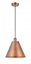  516-1P-AC-MBC-12-AC - Berkshire - 1 Light - 12 inch - Antique Copper - Cord hung - Mini Pendant