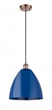  516-1P-AC-MBD-12-BL - Plymouth - 1 Light - 12 inch - Antique Copper - Cord hung - Mini Pendant