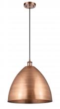  516-1P-AC-MBD-16-AC - Bristol - 1 Light - 16 inch - Antique Copper - Cord hung - Mini Pendant