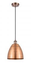  516-1P-AC-MBD-9-AC - Bristol - 1 Light - 9 inch - Antique Copper - Cord hung - Mini Pendant