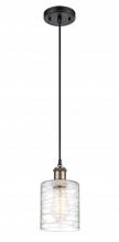  516-1P-BAB-G1113 - Cobbleskill - 1 Light - 5 inch - Black Antique Brass - Cord hung - Mini Pendant