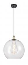  516-1P-BAB-G122-14 - Athens - 1 Light - 14 inch - Black Antique Brass - Cord hung - Pendant