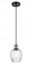  516-1P-BAB-G292 - Salina - 1 Light - 6 inch - Black Antique Brass - Cord hung - Mini Pendant