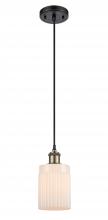  516-1P-BAB-G341-LED - Hadley - 1 Light - 5 inch - Black Antique Brass - Cord hung - Mini Pendant