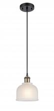  516-1P-BAB-G411-LED - Dayton - 1 Light - 6 inch - Black Antique Brass - Cord hung - Mini Pendant