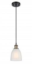  516-1P-BAB-G441-LED - Brookfield - 1 Light - 6 inch - Black Antique Brass - Cord hung - Mini Pendant