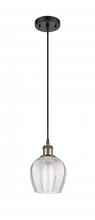 Innovations Lighting 516-1P-BAB-G462-6-LED - Norfolk - 1 Light - 6 inch - Black Antique Brass - Cord hung - Mini Pendant