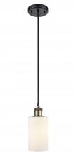  516-1P-BAB-G801-LED - Clymer - 1 Light - 4 inch - Black Antique Brass - Cord hung - Mini Pendant