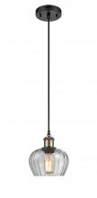  516-1P-BAB-G92 - Fenton - 1 Light - 7 inch - Black Antique Brass - Cord hung - Mini Pendant