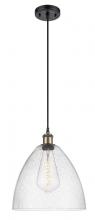  516-1P-BAB-GBD-124 - Bristol - 1 Light - 12 inch - Black Antique Brass - Cord hung - Mini Pendant