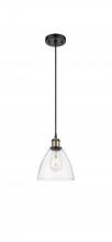  516-1P-BAB-GBD-752 - Bristol - 1 Light - 8 inch - Black Antique Brass - Cord hung - Mini Pendant