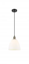  516-1P-BAB-GBD-91 - Bristol - 1 Light - 9 inch - Black Antique Brass - Cord hung - Mini Pendant