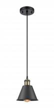  516-1P-BAB-M8 - Smithfield - 1 Light - 7 inch - Black Antique Brass - Cord hung - Mini Pendant