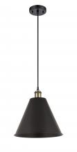  516-1P-BAB-MBC-12-BK - Berkshire - 1 Light - 12 inch - Black Antique Brass - Cord hung - Mini Pendant