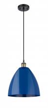  516-1P-BAB-MBD-12-BL - Plymouth - 1 Light - 12 inch - Black Antique Brass - Cord hung - Mini Pendant