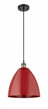  516-1P-BAB-MBD-12-RD - Plymouth - 1 Light - 12 inch - Black Antique Brass - Cord hung - Mini Pendant