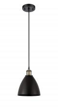  516-1P-BAB-MBD-75-BK-LED - Bristol - 1 Light - 8 inch - Black Antique Brass - Cord hung - Mini Pendant