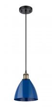  516-1P-BAB-MBD-75-BL-LED - Plymouth - 1 Light - 8 inch - Black Antique Brass - Cord hung - Mini Pendant