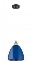 Innovations Lighting 516-1P-BAB-MBD-9-BL-LED - Plymouth - 1 Light - 9 inch - Black Antique Brass - Cord hung - Mini Pendant