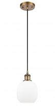 Innovations Lighting 516-1P-BB-G101-LED - Belfast - 1 Light - 6 inch - Brushed Brass - Cord hung - Mini Pendant