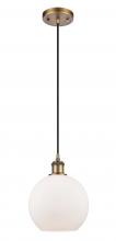 Innovations Lighting 516-1P-BB-G121-LED - Athens - 1 Light - 8 inch - Brushed Brass - Cord hung - Mini Pendant