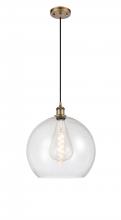  516-1P-BB-G124-14 - Athens - 1 Light - 14 inch - Brushed Brass - Cord hung - Pendant