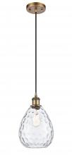  516-1P-BB-G372 - Waverly - 1 Light - 8 inch - Brushed Brass - Cord hung - Mini Pendant