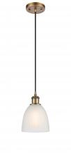  516-1P-BB-G381 - Castile - 1 Light - 6 inch - Brushed Brass - Cord hung - Mini Pendant