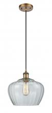  516-1P-BB-G92-L - Fenton - 1 Light - 11 inch - Brushed Brass - Cord hung - Mini Pendant