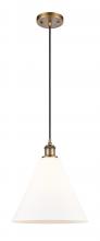  516-1P-BB-GBC-121 - Berkshire - 1 Light - 12 inch - Brushed Brass - Cord hung - Mini Pendant