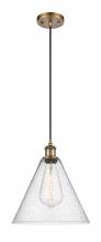  516-1P-BB-GBC-124 - Berkshire - 1 Light - 12 inch - Brushed Brass - Cord hung - Mini Pendant