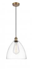  516-1P-BB-GBD-122 - Bristol - 1 Light - 12 inch - Brushed Brass - Cord hung - Mini Pendant