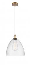  516-1P-BB-GBD-124 - Bristol - 1 Light - 12 inch - Brushed Brass - Cord hung - Mini Pendant