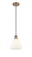Innovations Lighting 516-1P-BB-GBD-751-LED - Bristol - 1 Light - 8 inch - Brushed Brass - Cord hung - Mini Pendant