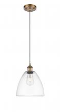  516-1P-BB-GBD-92 - Bristol - 1 Light - 9 inch - Brushed Brass - Cord hung - Mini Pendant