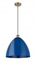  516-1P-BB-MBD-16-BL - Plymouth - 1 Light - 16 inch - Brushed Brass - Cord hung - Mini Pendant