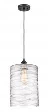  516-1P-BK-G1113-L - Cobbleskill - 1 Light - 9 inch - Matte Black - Cord hung - Mini Pendant