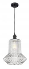  516-1P-BK-G212 - Springwater - 1 Light - 12 inch - Matte Black - Cord hung - Mini Pendant