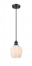  516-1P-BK-G461-6 - Norfolk - 1 Light - 6 inch - Matte Black - Cord hung - Mini Pendant