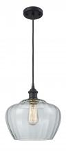  516-1P-BK-G92-L - Fenton - 1 Light - 11 inch - Matte Black - Cord hung - Mini Pendant