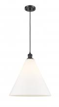  516-1P-BK-GBC-161 - Berkshire - 1 Light - 16 inch - Matte Black - Cord hung - Pendant