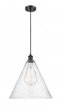  516-1P-BK-GBC-164 - Berkshire - 1 Light - 16 inch - Matte Black - Cord hung - Pendant