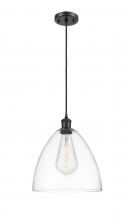  516-1P-BK-GBD-122 - Bristol - 1 Light - 12 inch - Matte Black - Cord hung - Mini Pendant