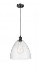  516-1P-BK-GBD-124 - Bristol - 1 Light - 12 inch - Matte Black - Cord hung - Mini Pendant