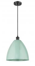  516-1P-BK-MBD-12-SF - Plymouth - 1 Light - 12 inch - Matte Black - Cord hung - Mini Pendant