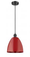  516-1P-BK-MBD-9-RD - Plymouth - 1 Light - 9 inch - Matte Black - Cord hung - Mini Pendant