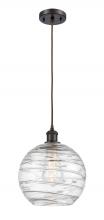 Innovations Lighting 516-1P-OB-G1213-10-LED - Athens Deco Swirl - 1 Light - 10 inch - Oil Rubbed Bronze - Cord hung - Mini Pendant