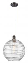 Innovations Lighting 516-1P-OB-G1213-12-LED - Athens Deco Swirl - 1 Light - 12 inch - Oil Rubbed Bronze - Cord hung - Mini Pendant