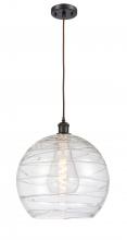  516-1P-OB-G1213-14 - Athens Deco Swirl - 1 Light - 14 inch - Oil Rubbed Bronze - Cord hung - Pendant